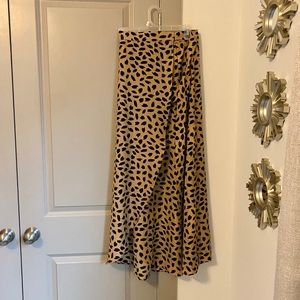 Leopard print wrap skirt